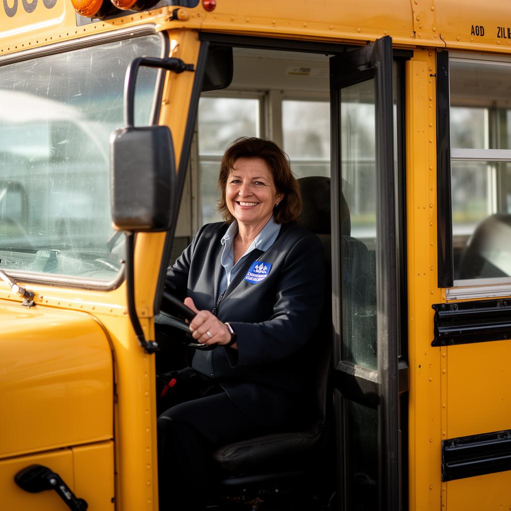 Friendly Québec school bus driver