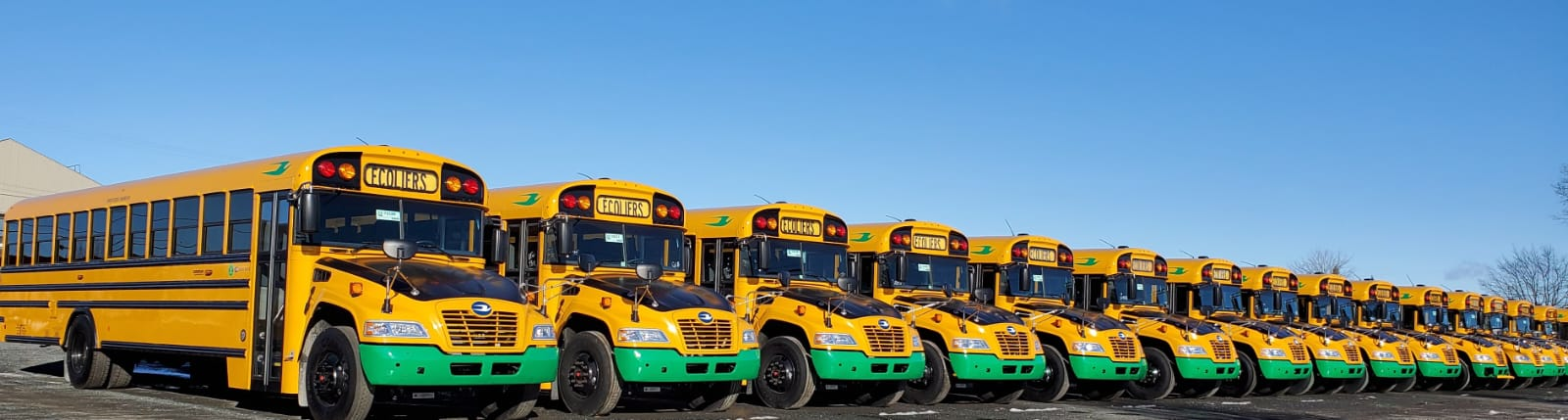Autobus à l'heure fleet of school buses